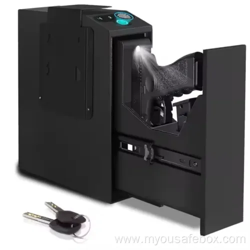 Safe Wall-Mounted Fingerprint Steel Car Portable Secure Gun Safes Locking Box for Pistols Keys Safes